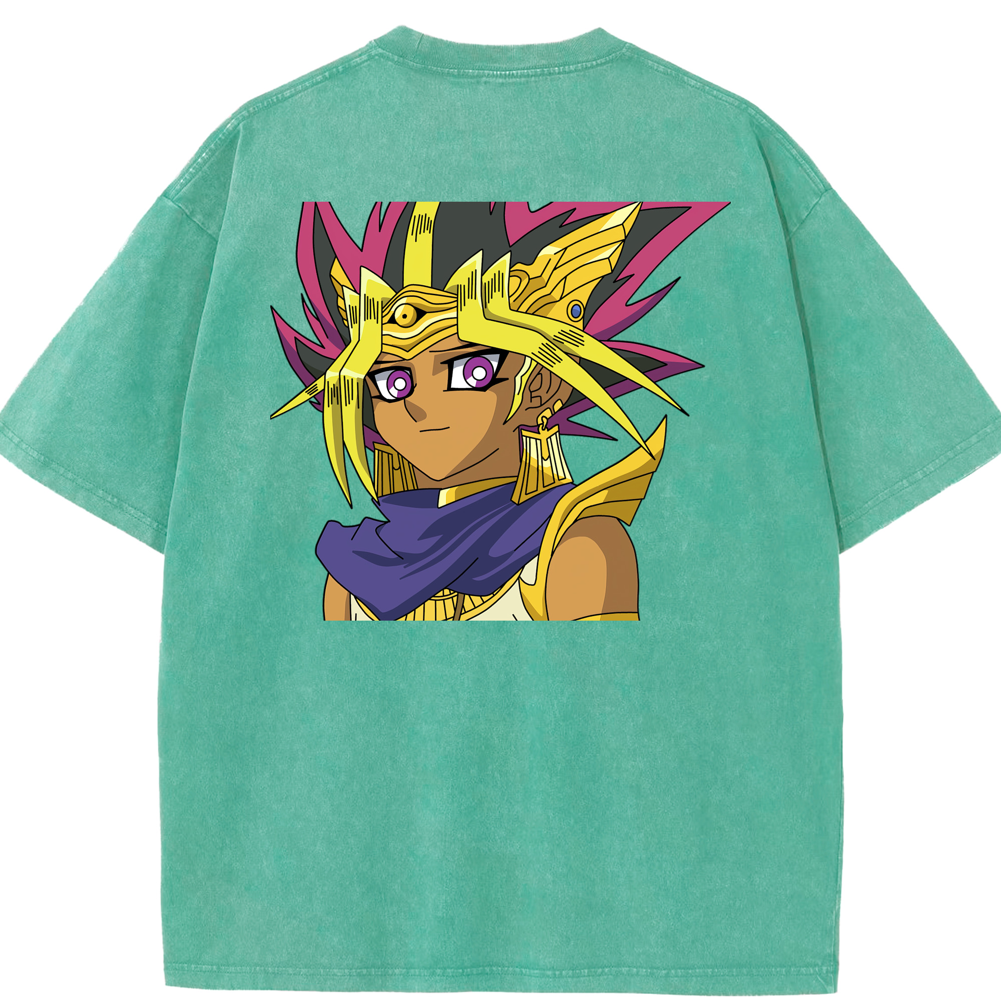 （画像用） 遊☆戯☆王 Yu-Gi-Oh! 綿100% ヴィンテージ風 半袖Tシャツ（背面プリント）